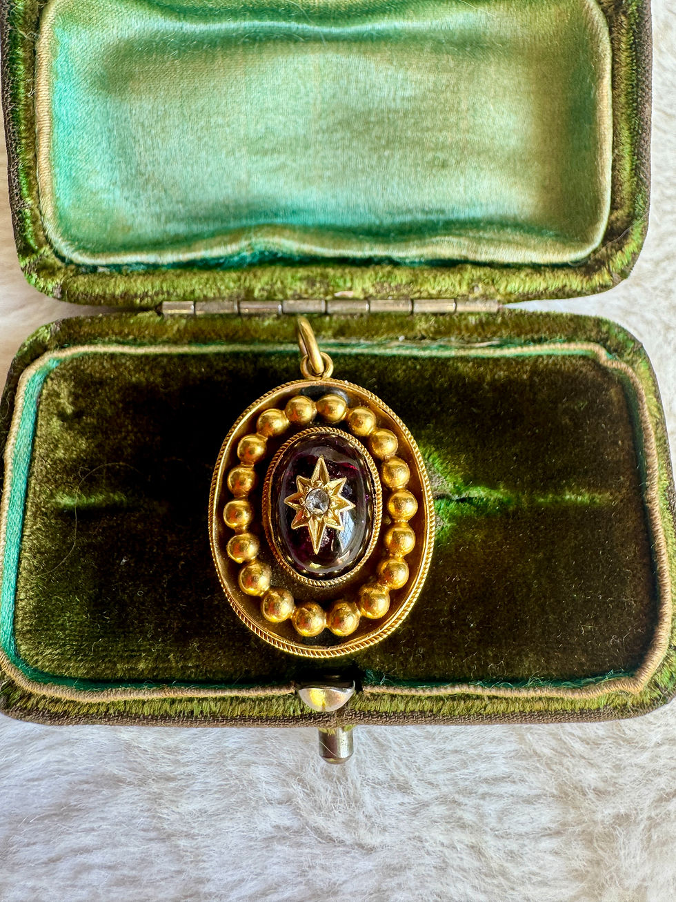 Victorian 15ct Amethyst and Diamond Pendant