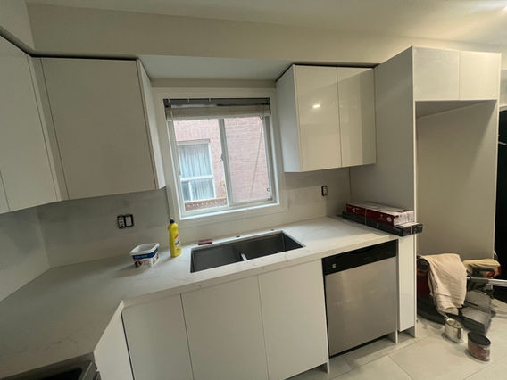 Kitchen plumbing and electrical installation during renovation