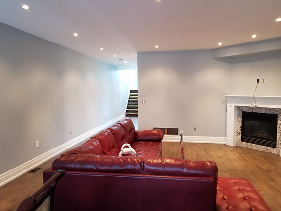 Finished basement renovation project