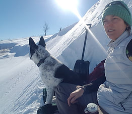 woman and dog winter saskatchewan