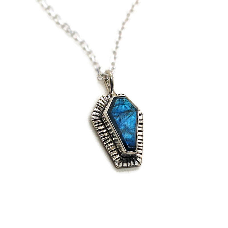 Labradorite Coffin Pendants