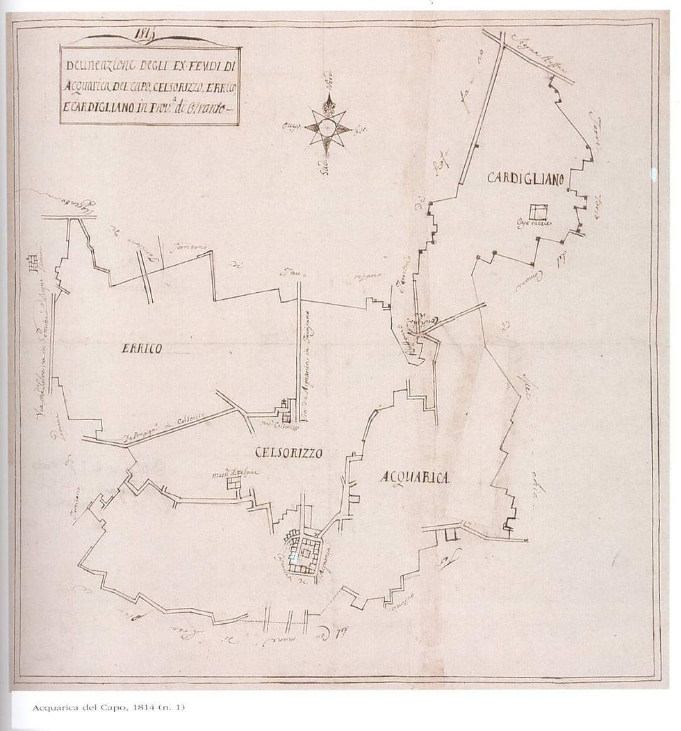 Cartografia dei feudi di Celsorizzo, Errico, Acquarica, Cardigliano
