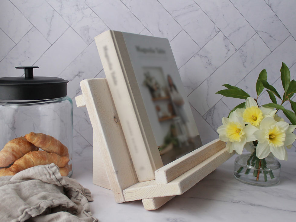Thumbnail: Handcrafted Wooden Cookbook Stand - Holder for Tablet or Cookbooks