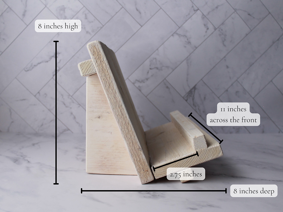Thumbnail: Handcrafted Wooden Cookbook Stand - Holder for Tablet or Cookbooks