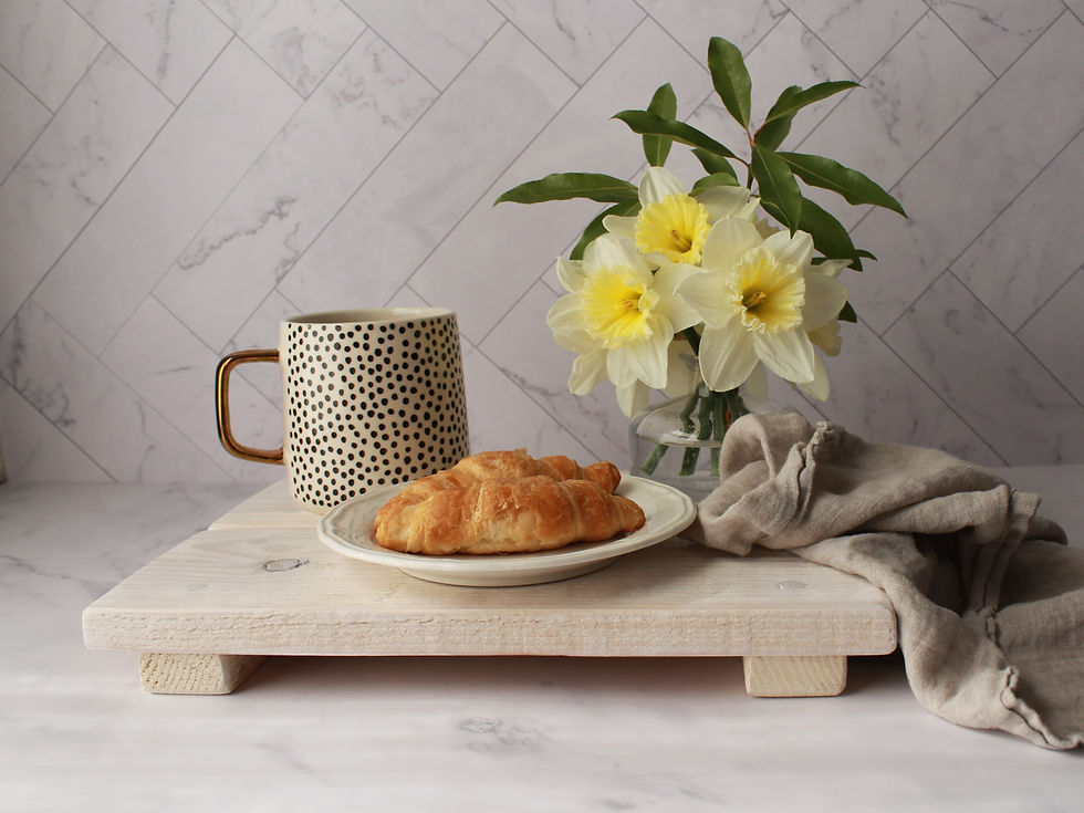 Thumbnail: Handcrafted Wooden Pedestal Tray - Serving Platter or Countertop Organizer