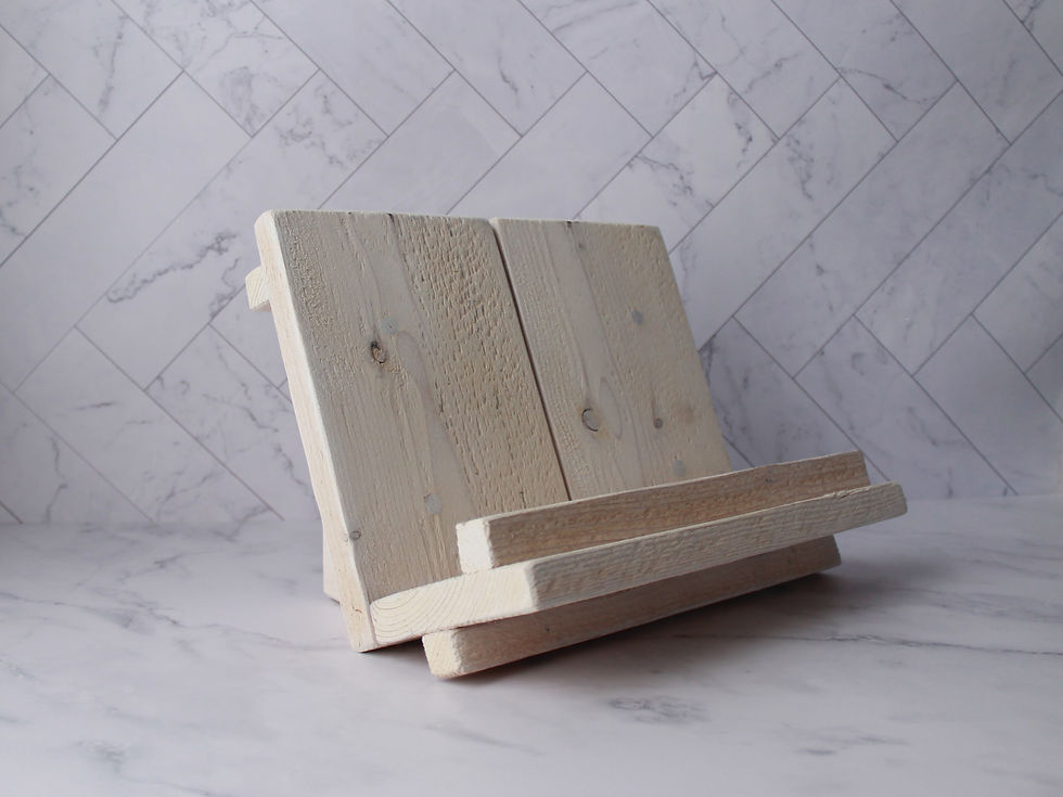 Thumbnail: Handcrafted Wooden Cookbook Stand - Holder for Tablet or Cookbooks