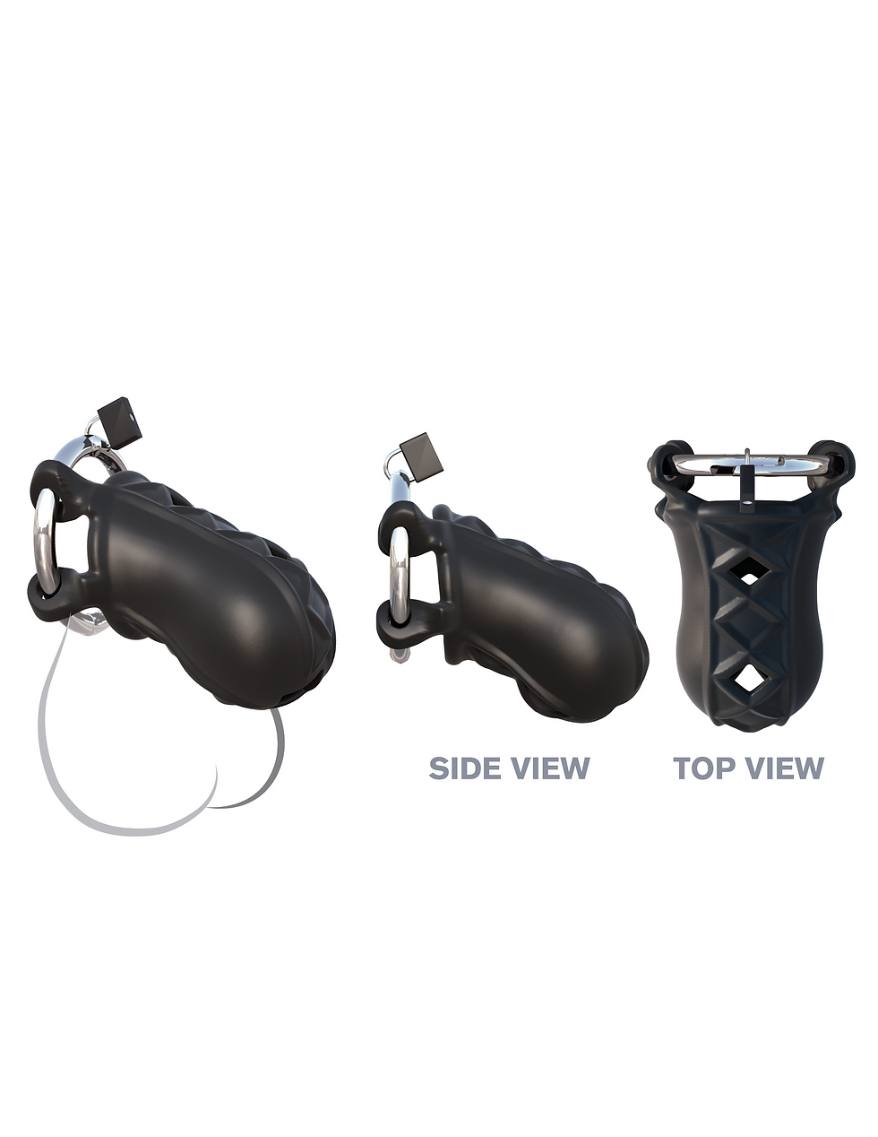 Thumbnail: Fantasy C-Ringz Extreme Silicone Cock Blocker - Black