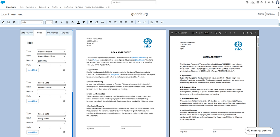Screenshot of the Gutenburg template builder.