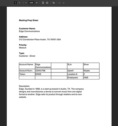 Gutenburg PDF with data from Salesforce