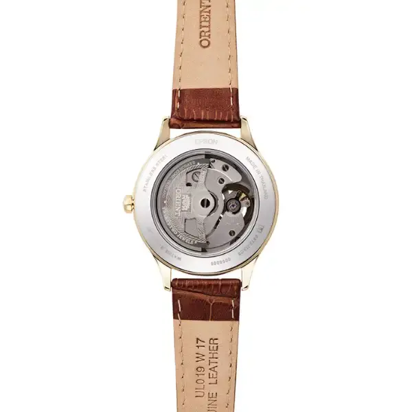 Thumbnail: Orient RN‑AG0728S Men’s Automatic Open Heart – White Dial, Brown Leather Strap
