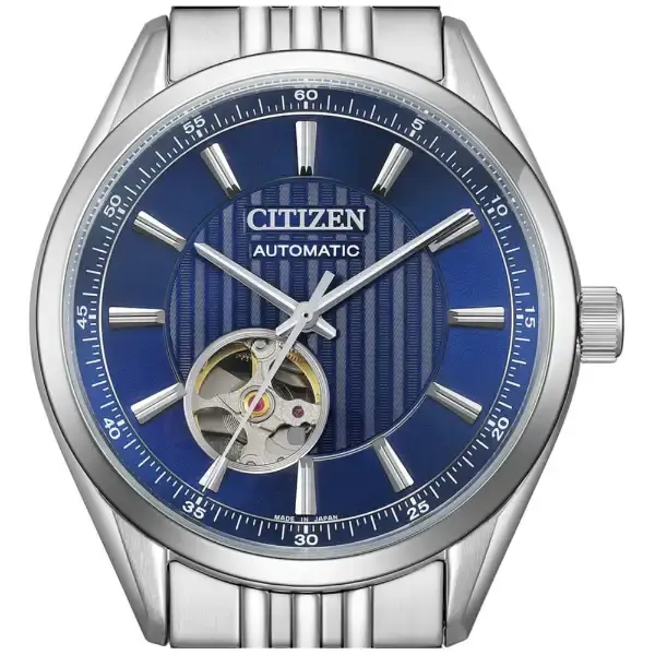 Thumbnail: Citizen NH9110-90L Automatic Mechanical Classic Open Heart Blue Dial Watch