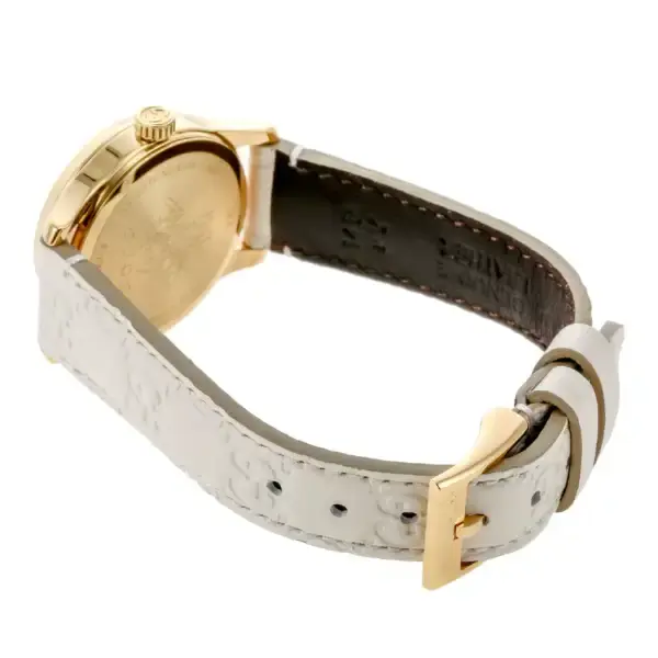 Thumbnail: Gucci G-Timeless Quartz Leather Strap YA126580A Classic White Dial Ladies Watch