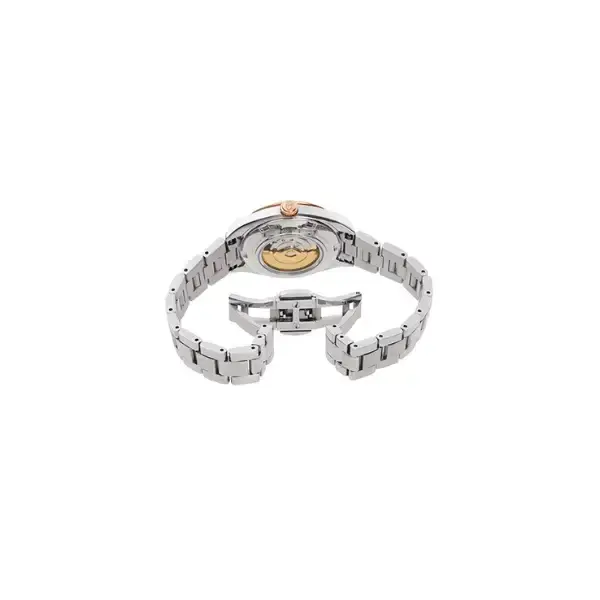 Thumbnail: Orient Star RK-ND0101S Elegant White/Silver Open Heart Semi-Skeleton Auto Ladies