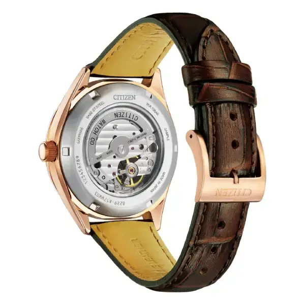 Thumbnail: Citizen Collection NH9112-19A Automatic Mechanical Open Heart Brown Dial Watch