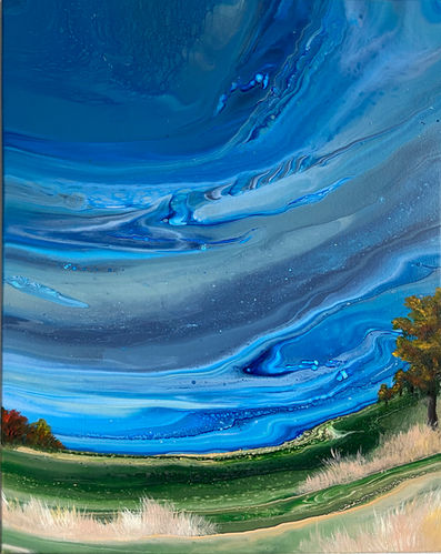Painting, Iowa Skies, Harvest Landscape 3, $200.jpeg