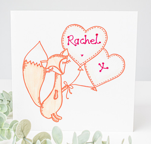 Personalised Fox Wedding Card | Trinkette
