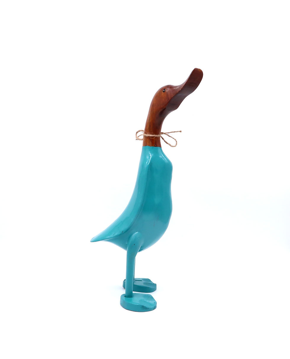 Thumbnail: Teal Bamboo Fairtrade Wooden Duck