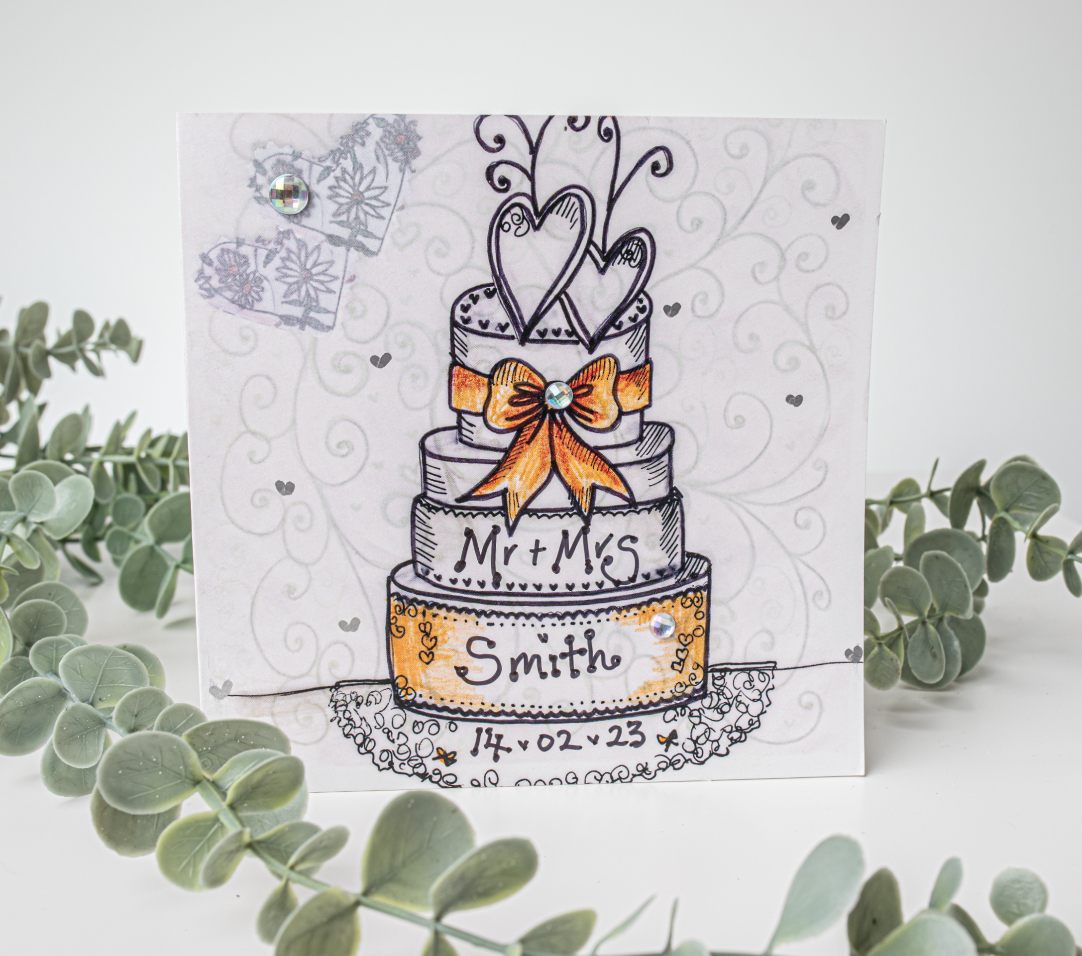 Personalised Wedding Cake Card