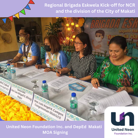 United Neon Foundation Inc. and DepEd Makati MOA Signing