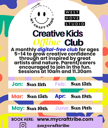 Creative Kids Offline Art Club Brighton & Hove -My Craft Tribe X West Hove 26 Calendar (1)