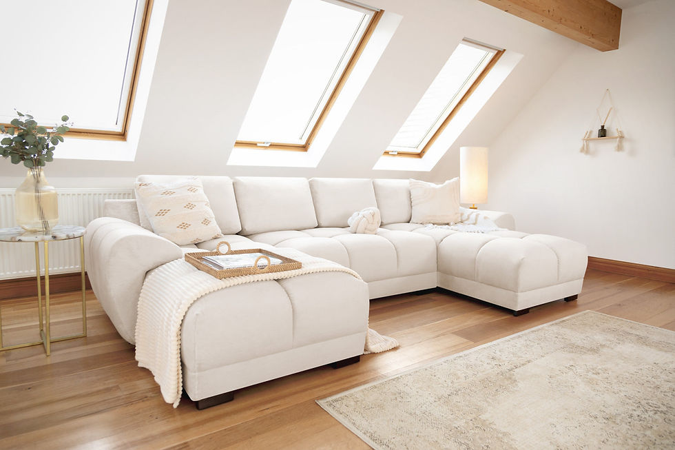 Thumbnail: Azzuro Sofa Cream U Shape Corner
