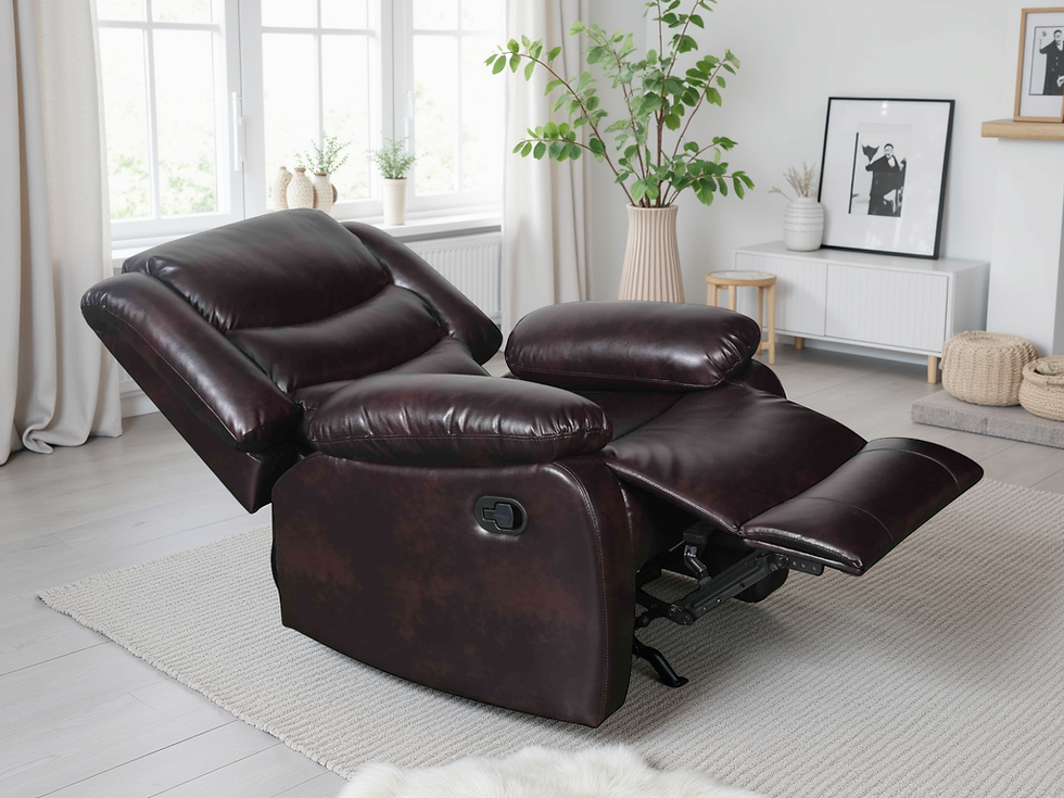 Thumbnail: Conrad Manual Recliner Sofa Brown Armchair
