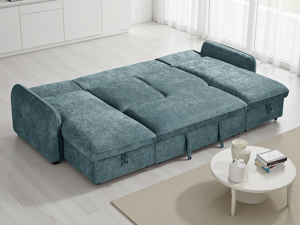 Thumbnail: Moscow Sofabed Blue U Shape Corner