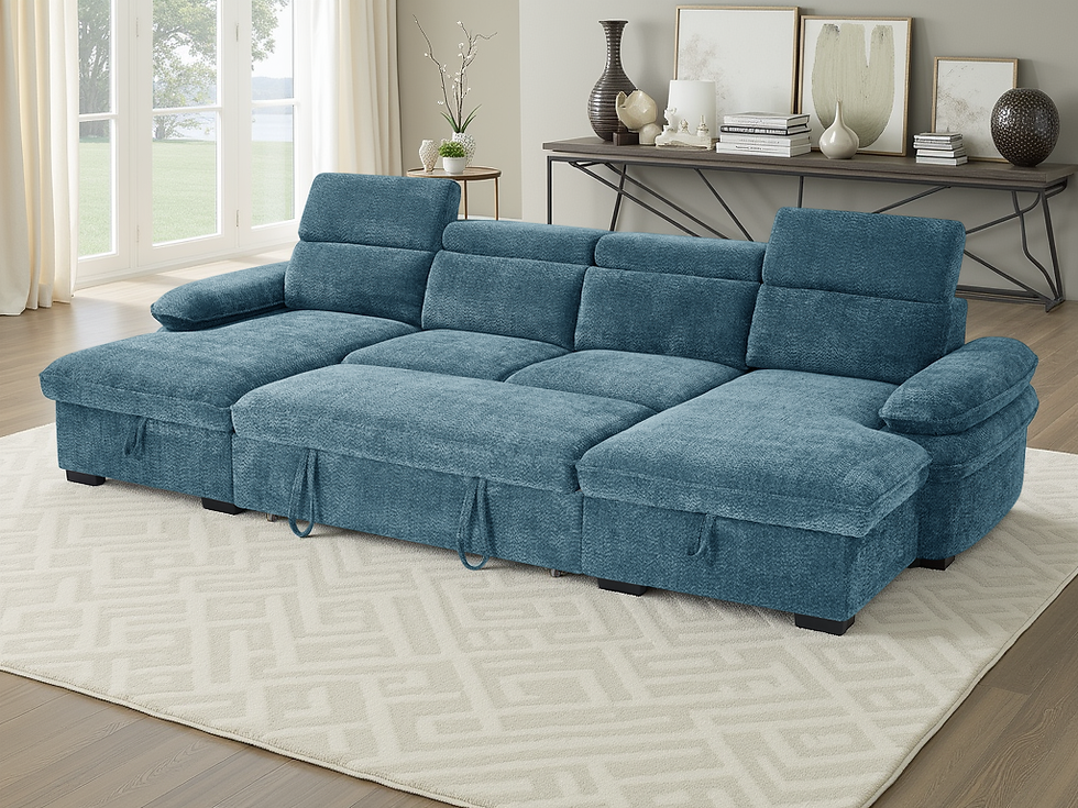 Thumbnail: Hudson Sofabed Blue U Shape Corner
