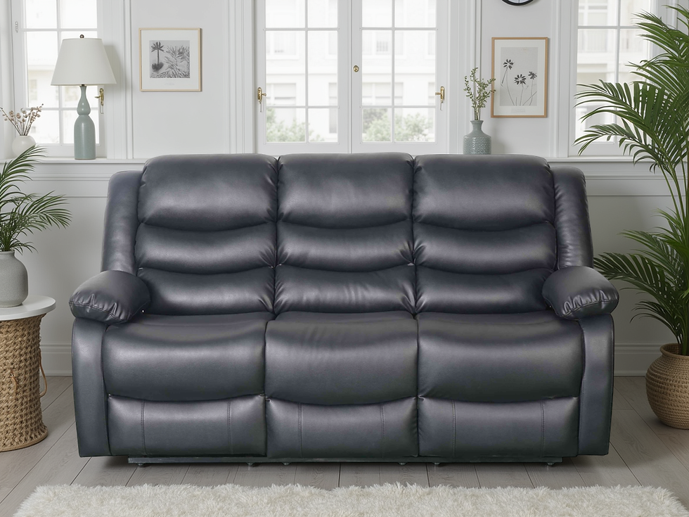 Thumbnail: Conrad Manual Recliner Sofa Black 3 Seater