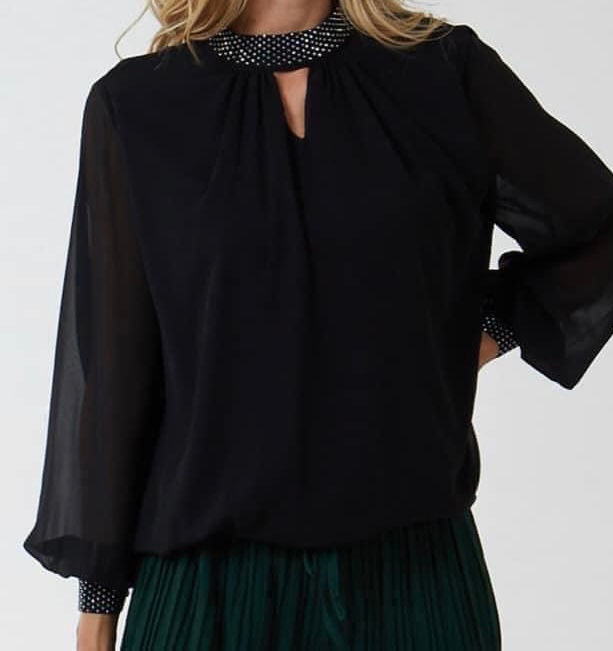 Diamanté Collar & Cuff Top