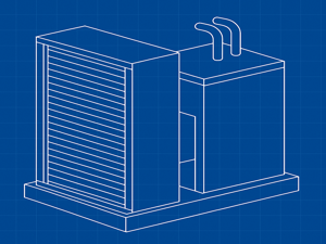 Custom-built vertical stack heat pump chassis built to spec by Geoflex