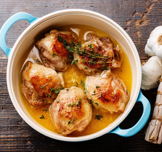Chicken thighs with fresh rosemary
