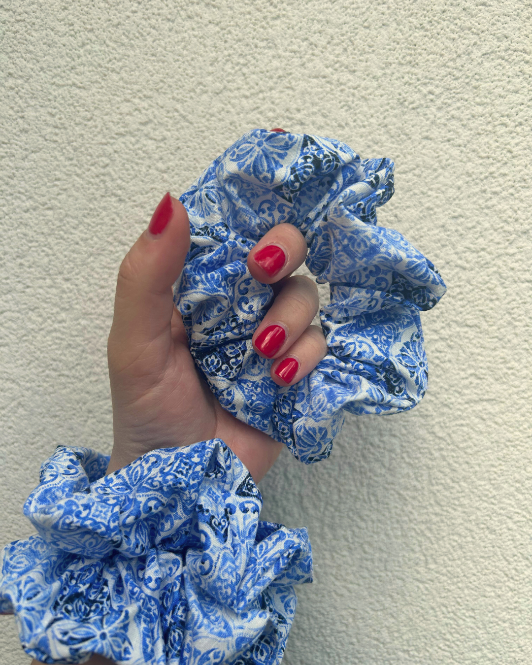 Blue Tile Scrunchie