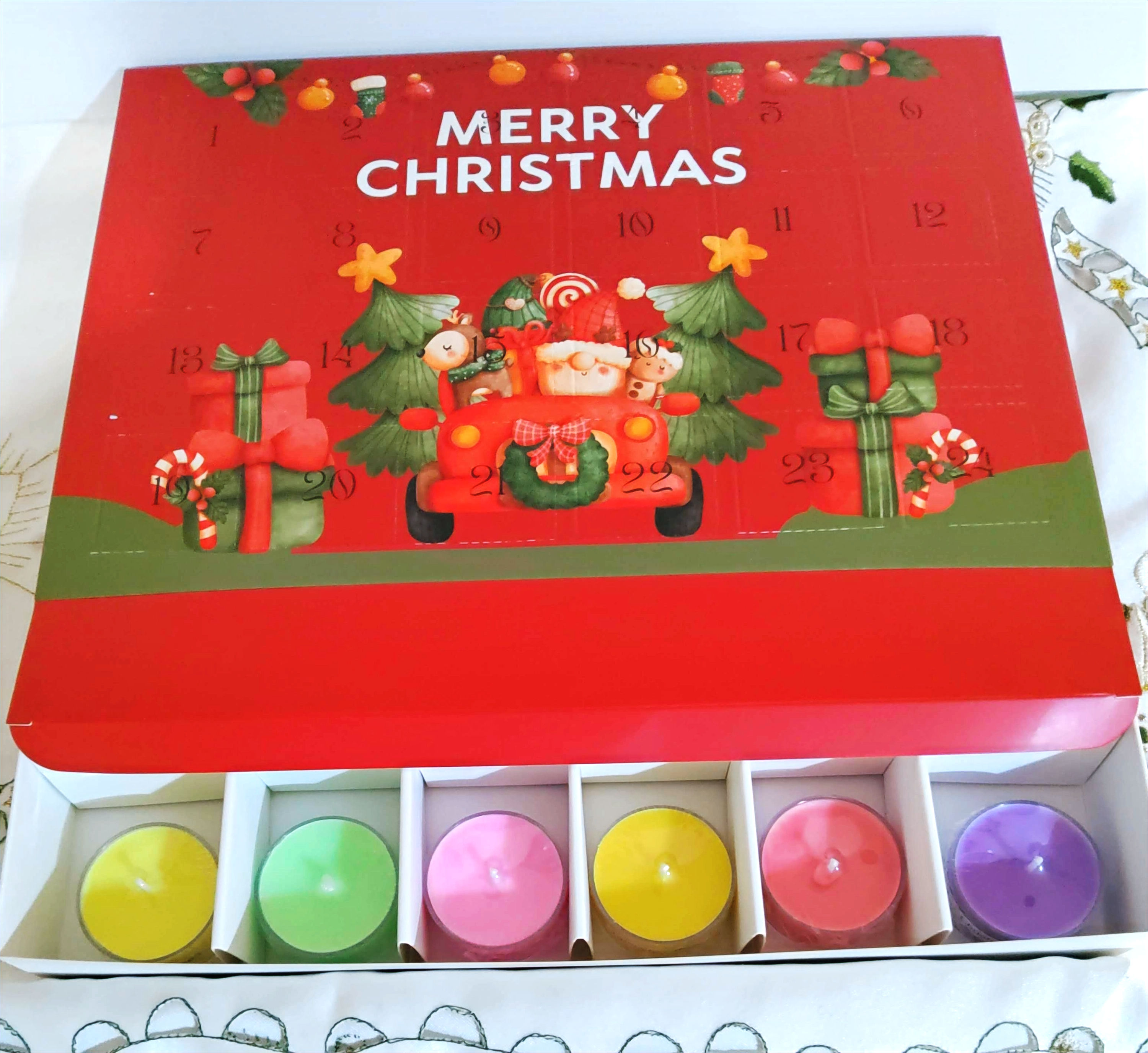 Advent Calendar - Christmas Countdown - 24 Christmas Soy Tealights.