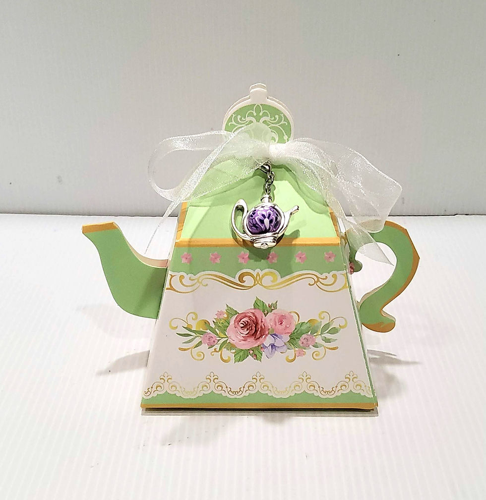 Teapot Gift Box - Handmade Soap with Butterfly - Teapot Keyring - Vegan