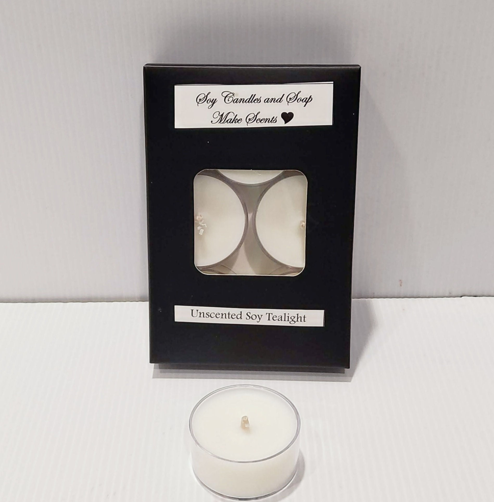 Tealight - Soy Candles - White - Unscented - Giftbox 6 x Tealights