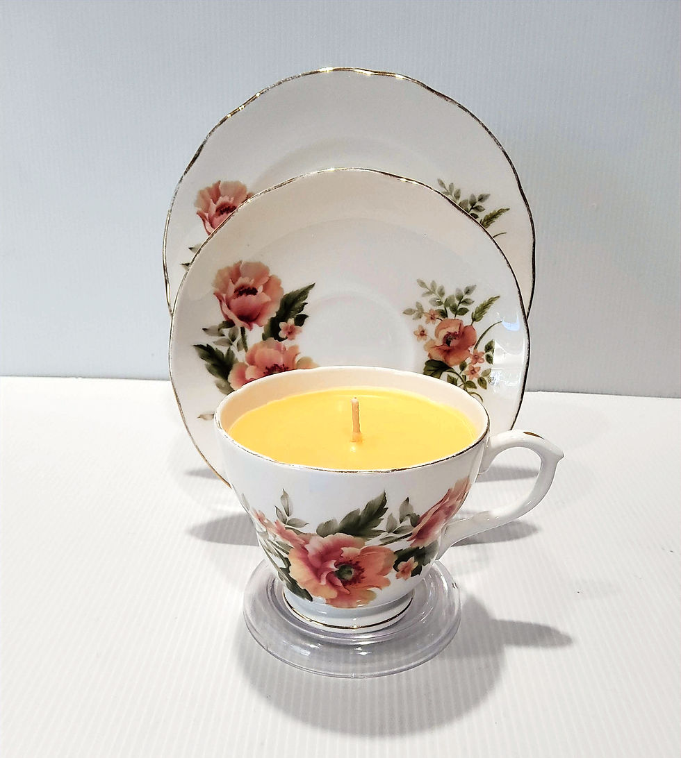 Thumbnail: Teacup Candle - Candle in a Teacup- Vintage - Orange Blossom