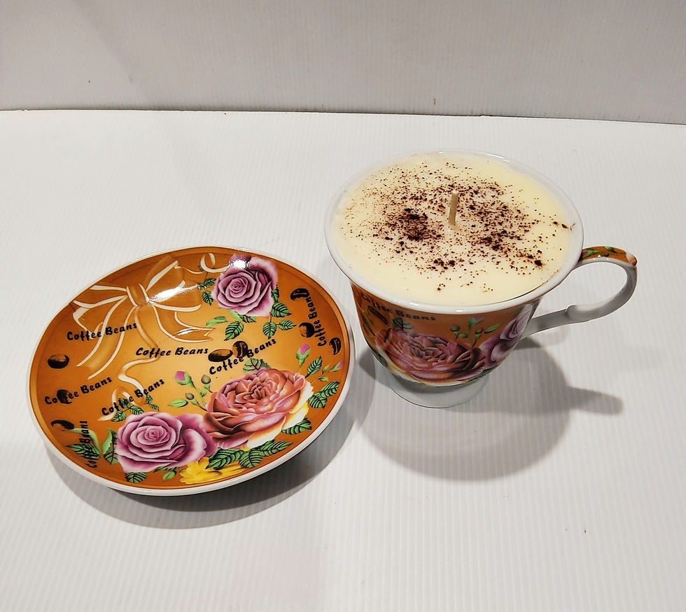 Thumbnail: Teacup Candle - Soy Candle - Cappuccino - Roasted Coffee