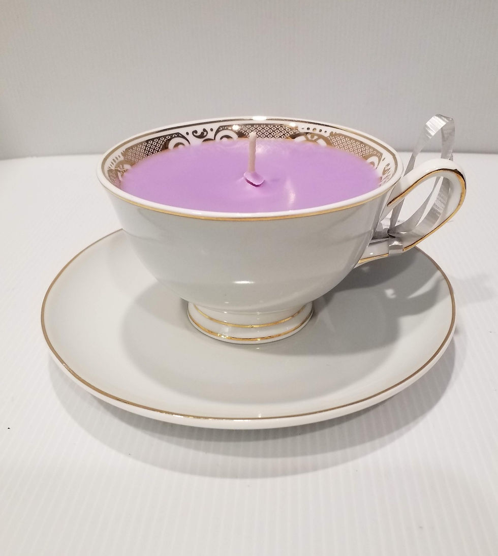 Teacup Candle - Soy Candle - Lilac