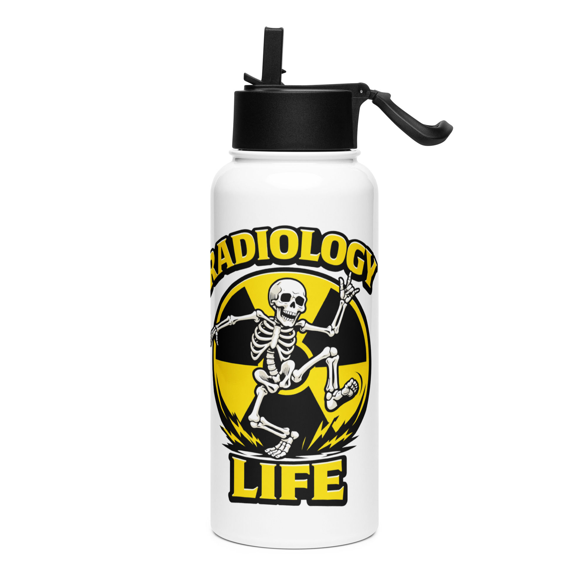 RADIOLOGY LIFE Stainless steel water bottle with a straw lid