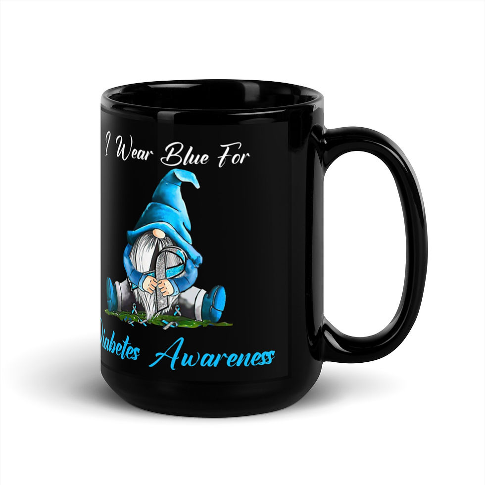 Thumbnail: Gnome Diabetes Awareness Black Glossy Mug