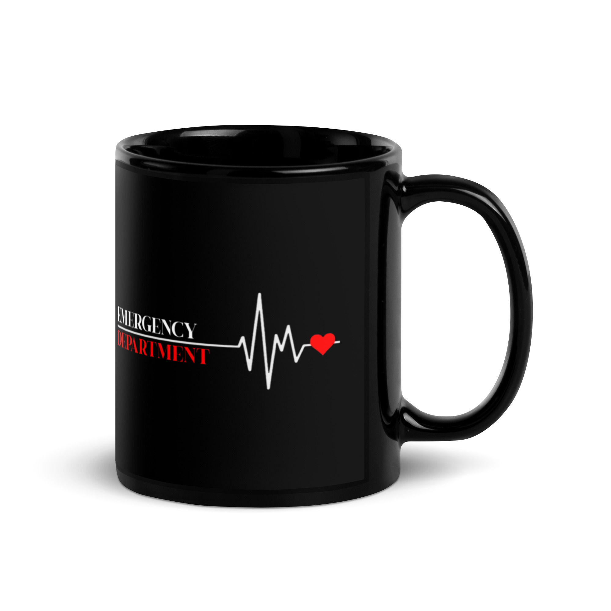 Emergency Department EKG Heart Healthcare Black Glossy Mug