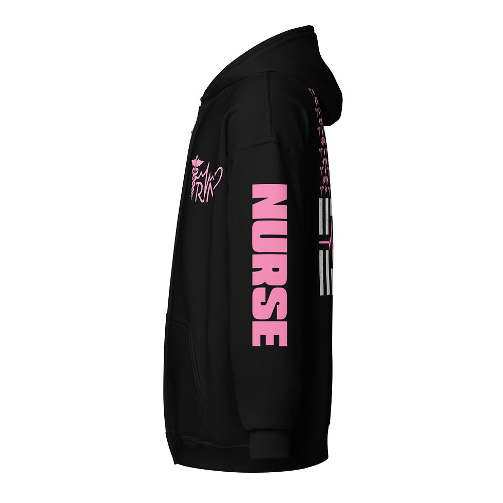 Thumbnail: Pink Flag Nurse Unisex heavy blend zip hoodie