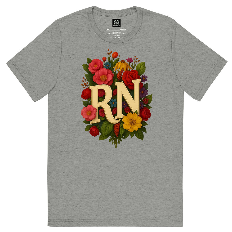 Thumbnail: Bouquet of Flowers around RN Short sleeve t-shirt