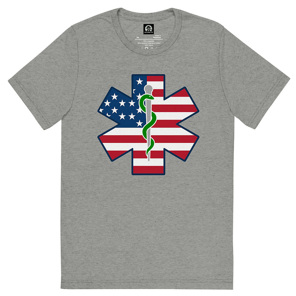 Thumbnail: Patriotic EMS Star of Life Short sleeve t-shirt