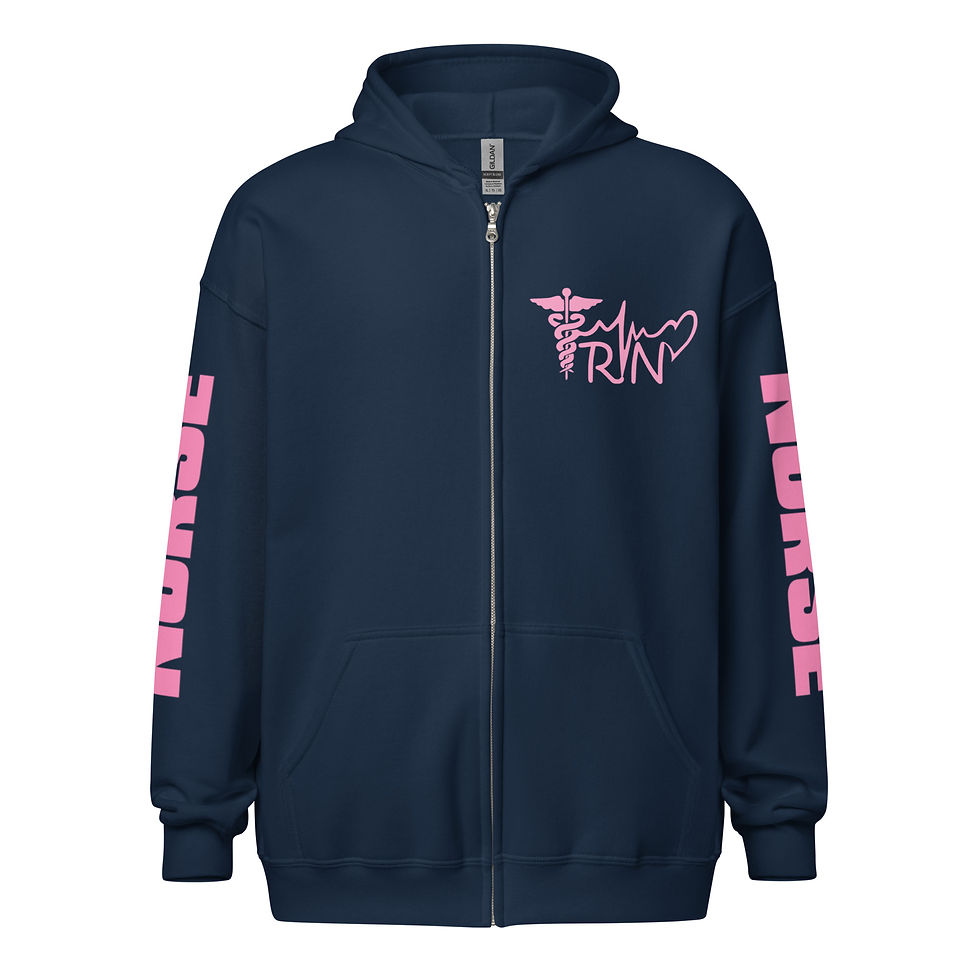 Thumbnail: Pink Flag Nurse Unisex heavy blend zip hoodie