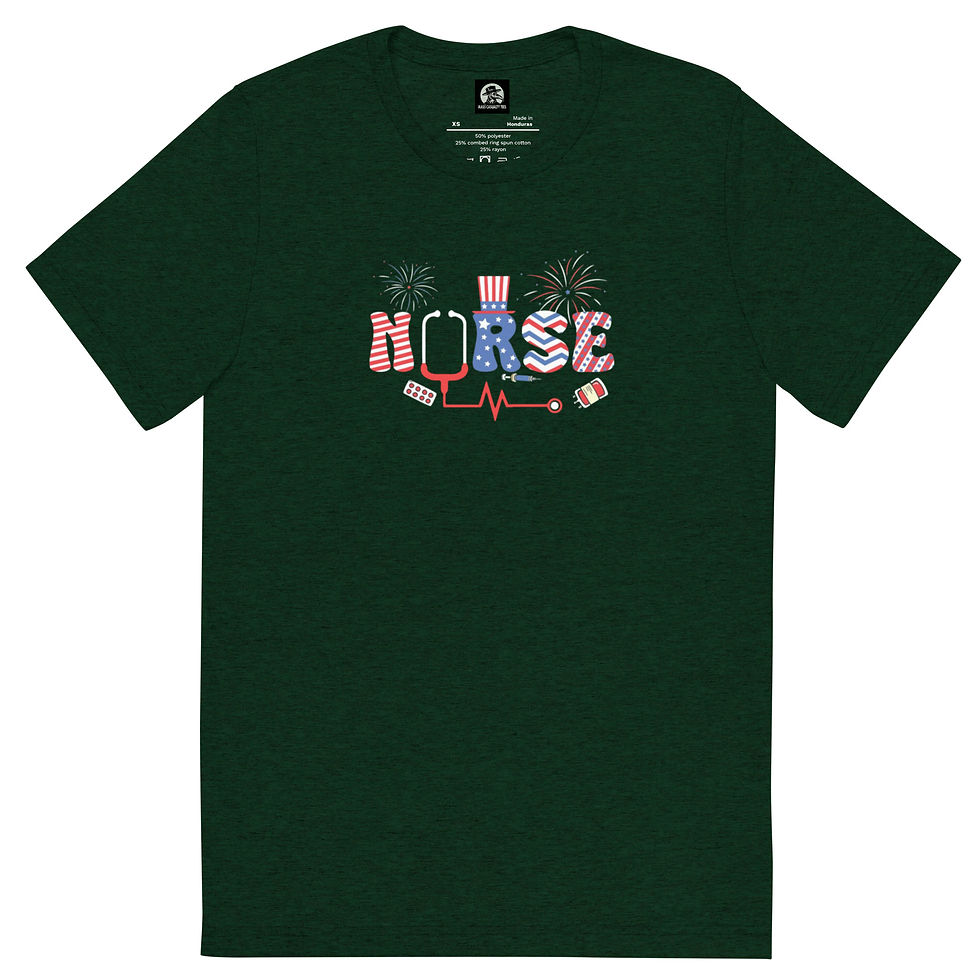 Thumbnail: Nurse Stethoscope 4th of July Short sleeve t-shirt