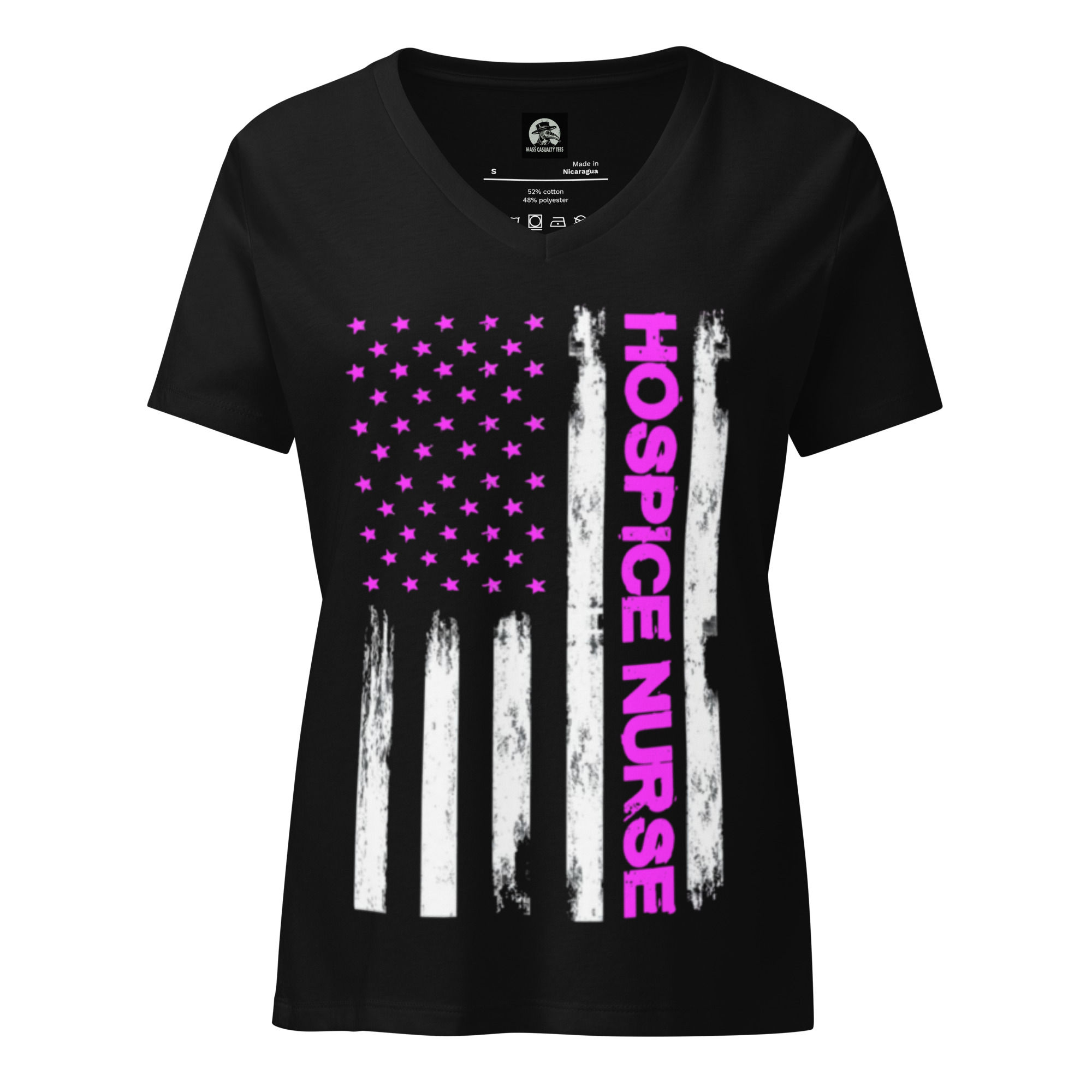 Hospice Nurse Women’s relaxed v-neck t-shirt