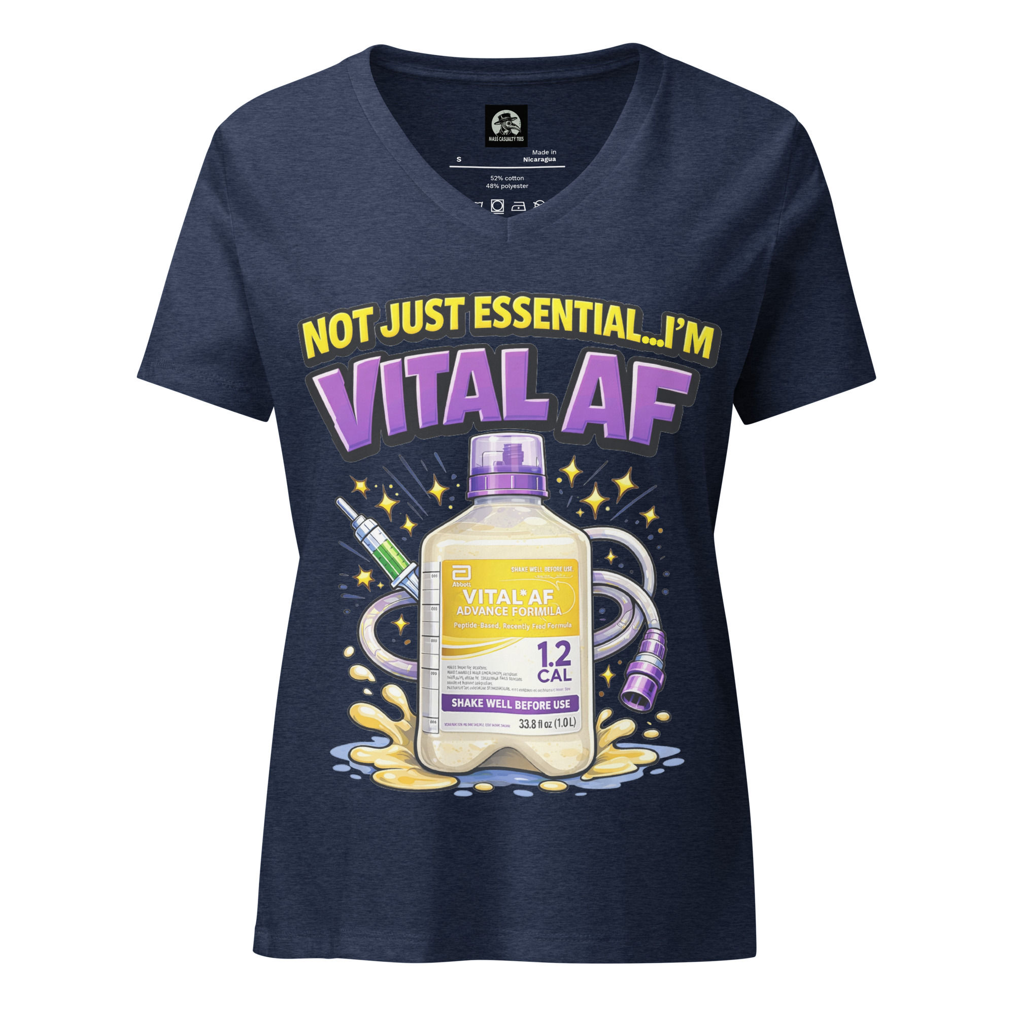 NOT JUST ESSENTIAL …I’M VITAL AF Women’s relaxed v-neck t-shirt
