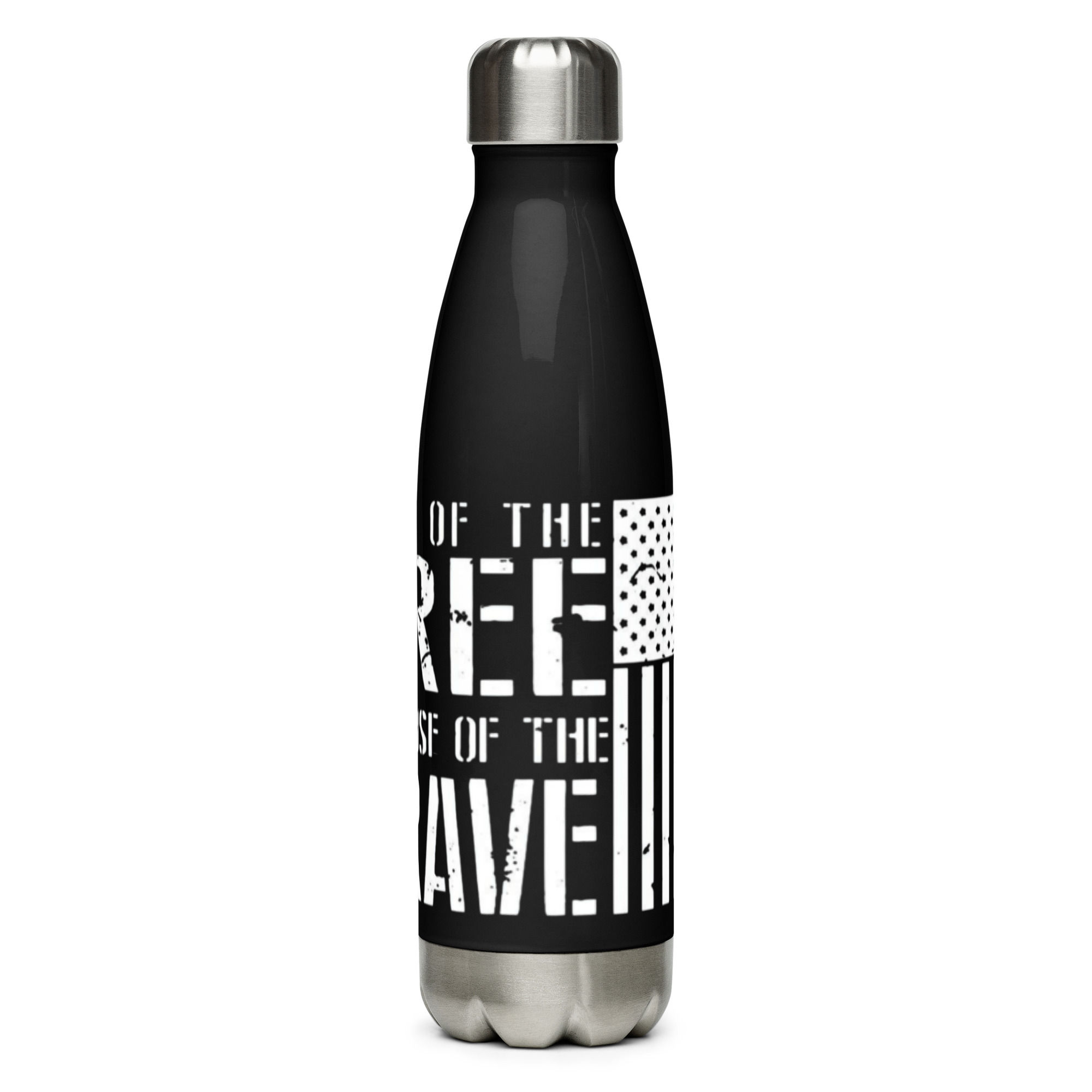 Land Of The Free Because Of The Brave Stainless steel water bottle